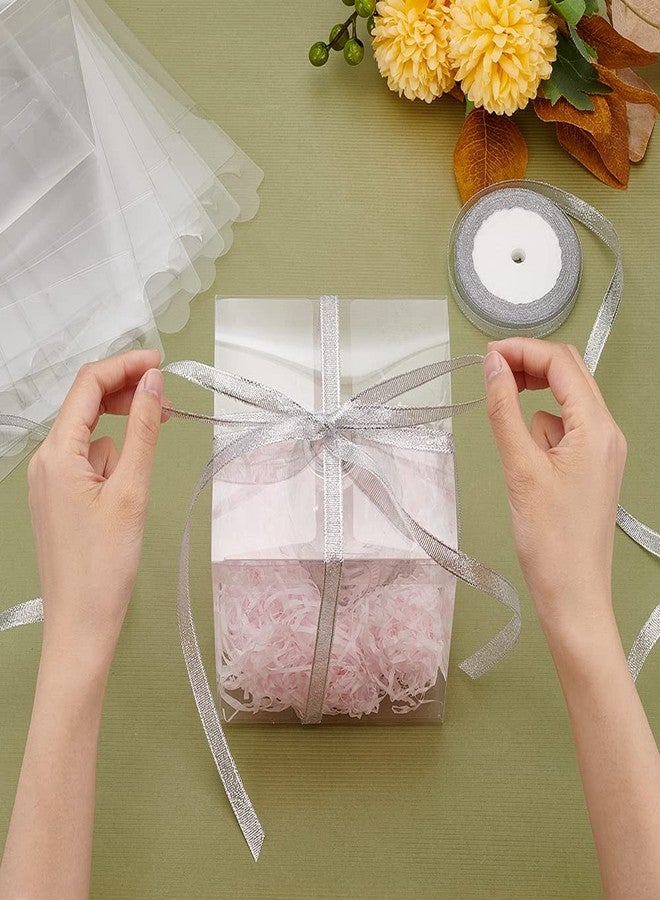 BENECREAT 10PCS Clear Wedding Favour Boxes 5x5x5 Square PVC Transparent Gift Boxes for Candy Chocolate Halloween Christmas Gift Packaging - Image 3